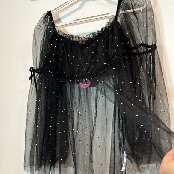 DOLLS KILLS SUGAR THRILLZ DIVINE ELF PRIESTESS RHINESTONE TULLE CROP TOP XL NEW - Picture 6 of 7